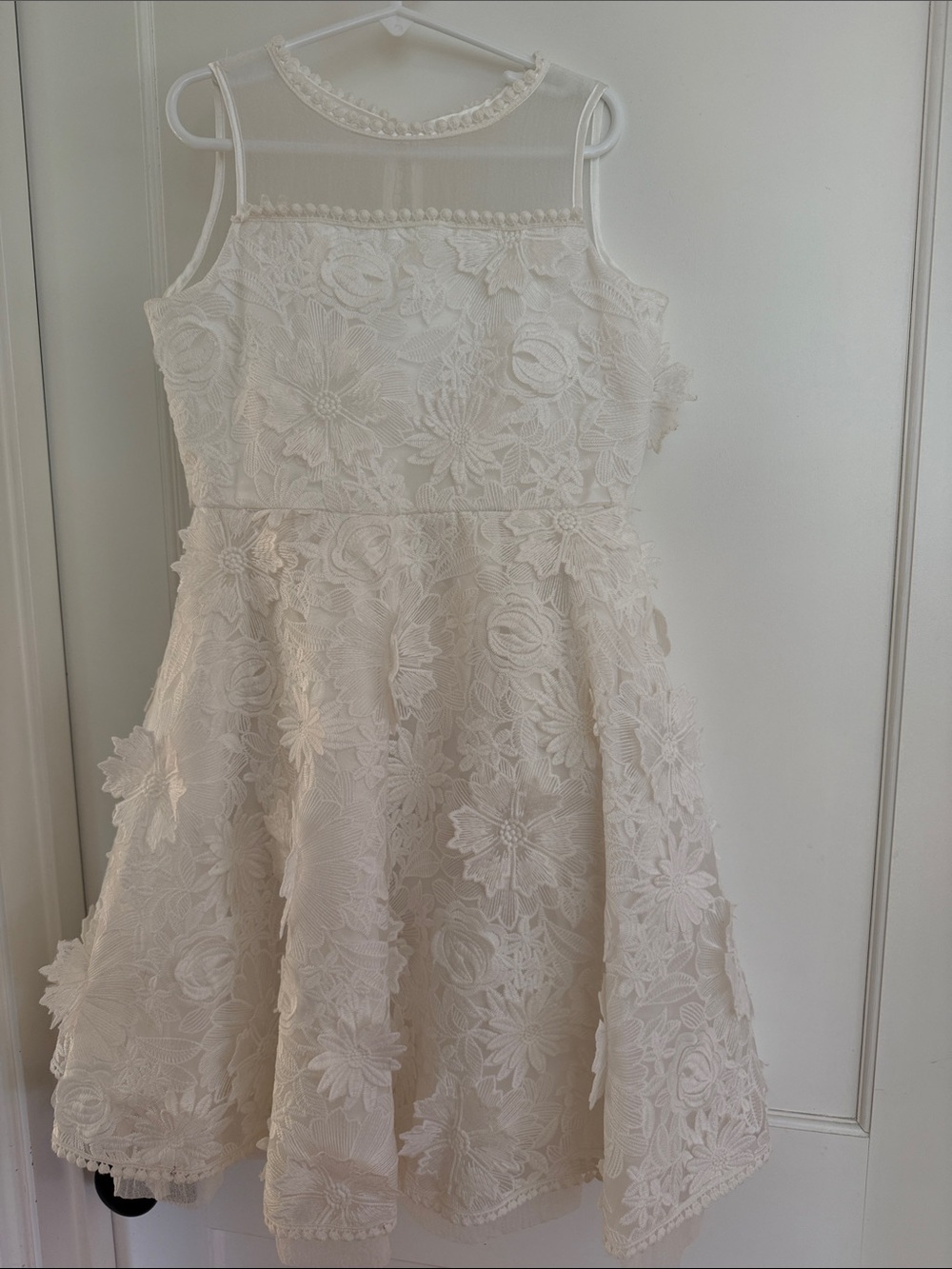 Chasing Fireflies Ivory Floral Lace Party Dress